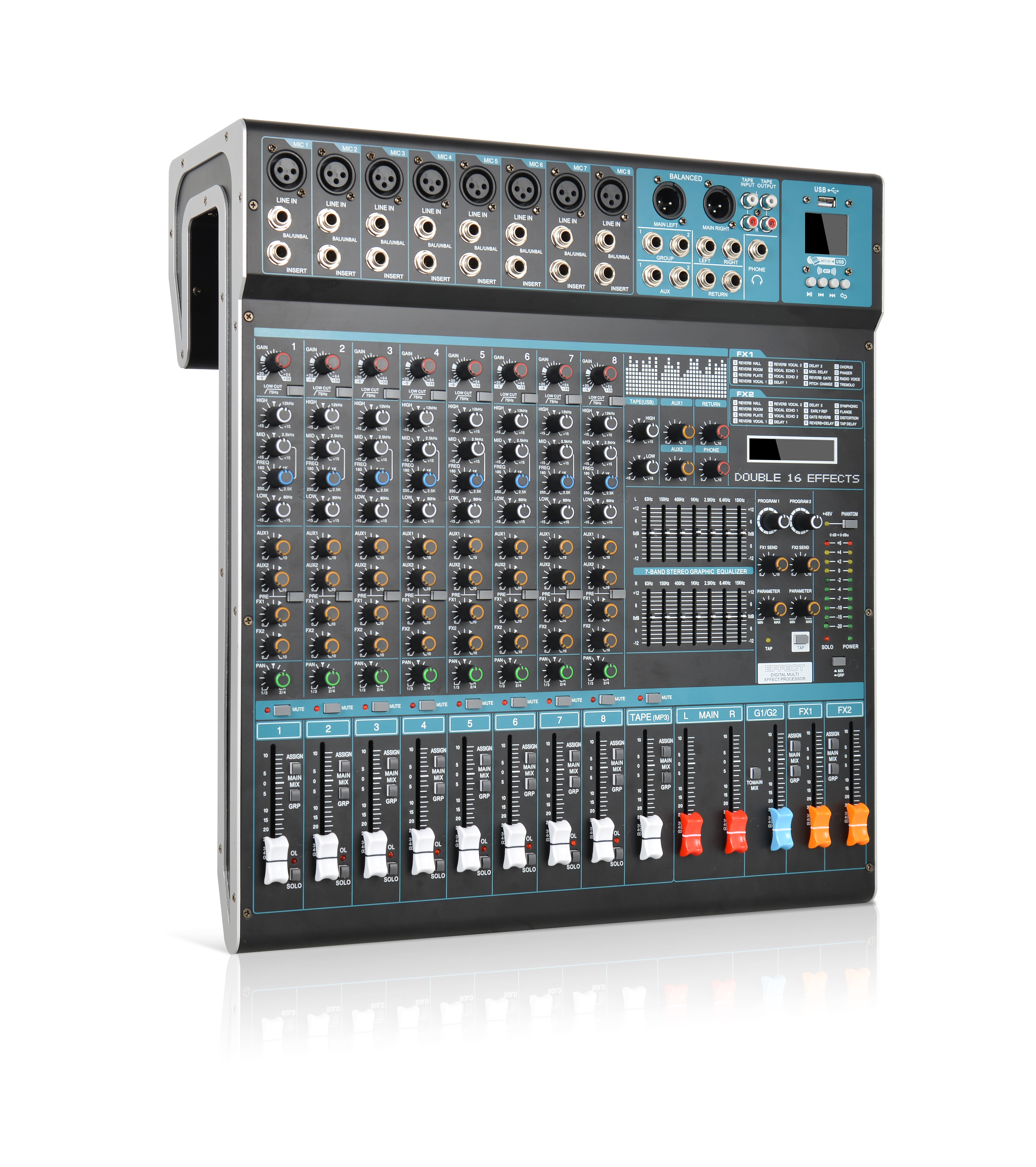 H-PMR 8 canal DSP / TAP EFECTOS DIGITAL MEZCLADOR AUDIO DIGITAL MEZCLA COMSOLE