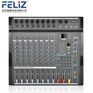 Consola mezcladora de sonido de efecto mezclador de potencia de audio de sonido profesional DMX de 8 canales