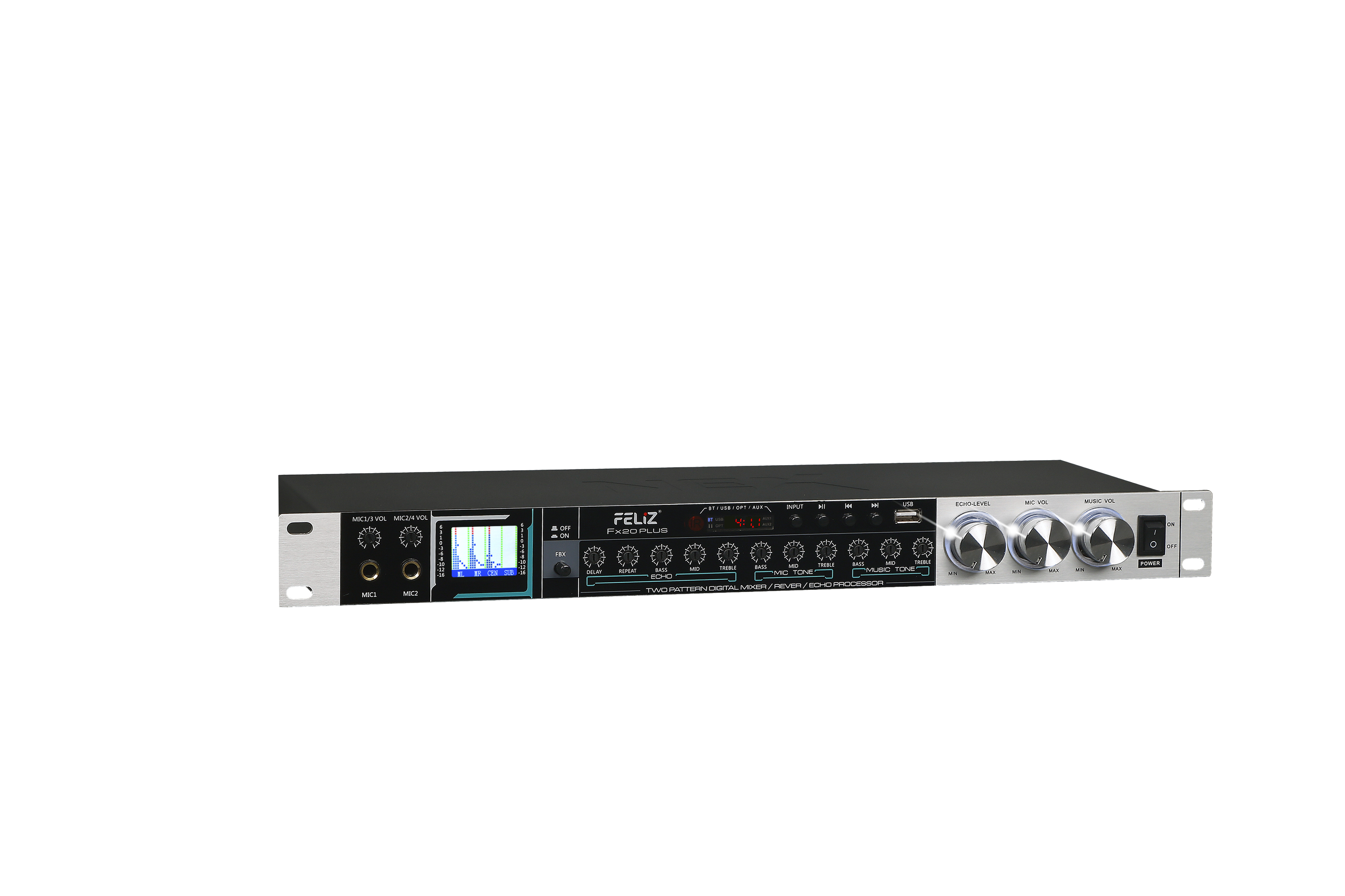 Procesador de karaoke profesional FX-20 con control remoto